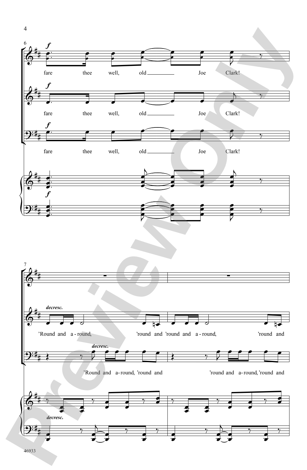 Old Joe Clark: SAB Choral Octavo