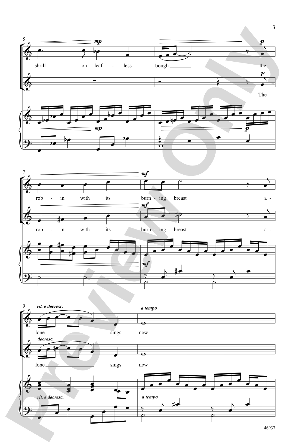Winter: SSA Choral Octavo