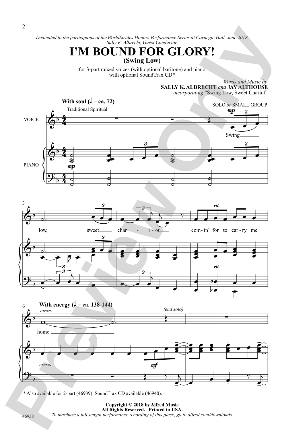 I'm Bound for Glory!: 3-Part Mixed Choral Octavo