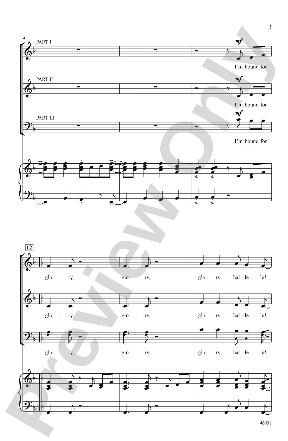 I'm Bound for Glory!: 3-Part Mixed Choral Octavo