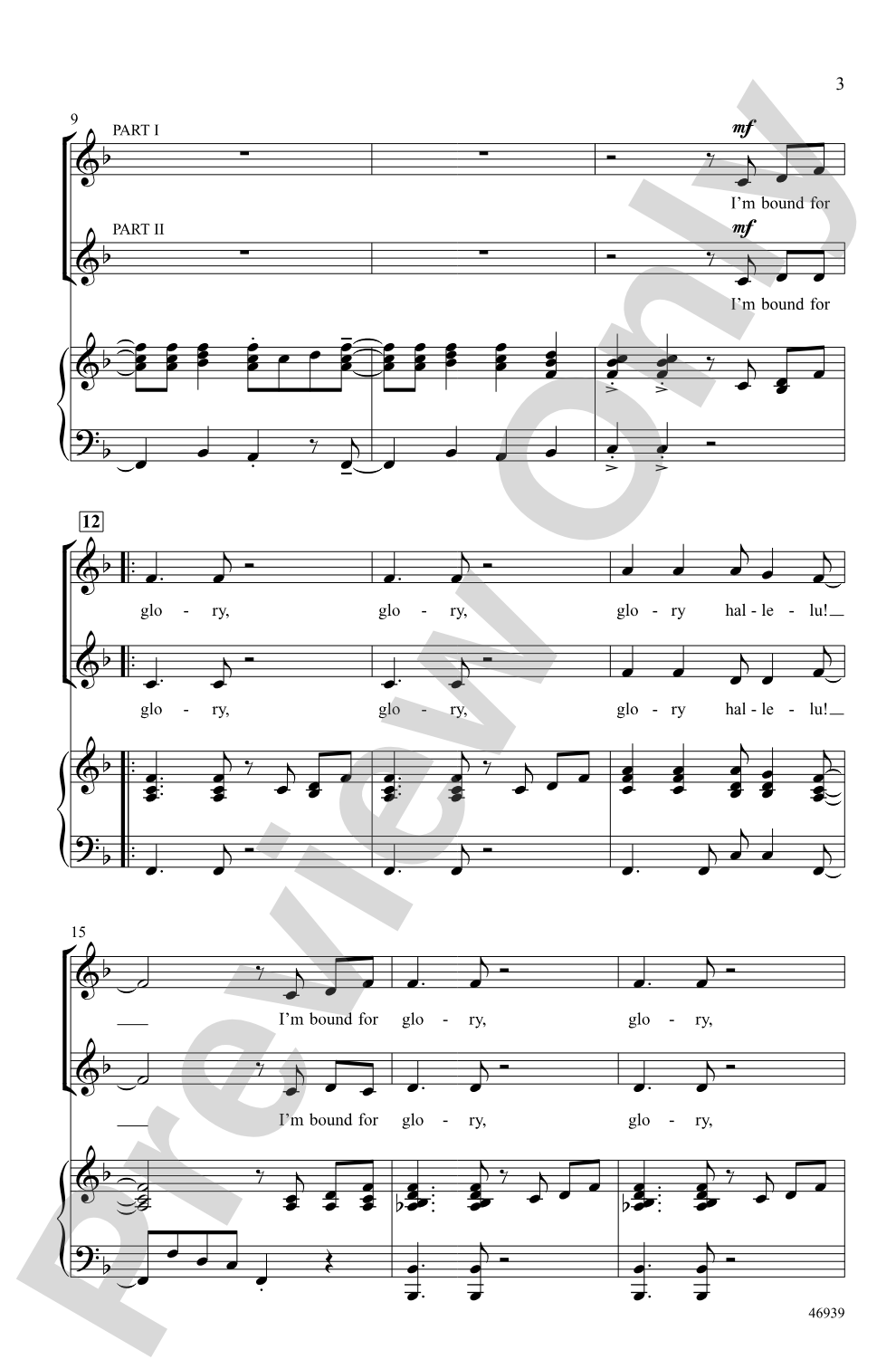 I'm Bound for Glory!: 2-Part Choral Octavo