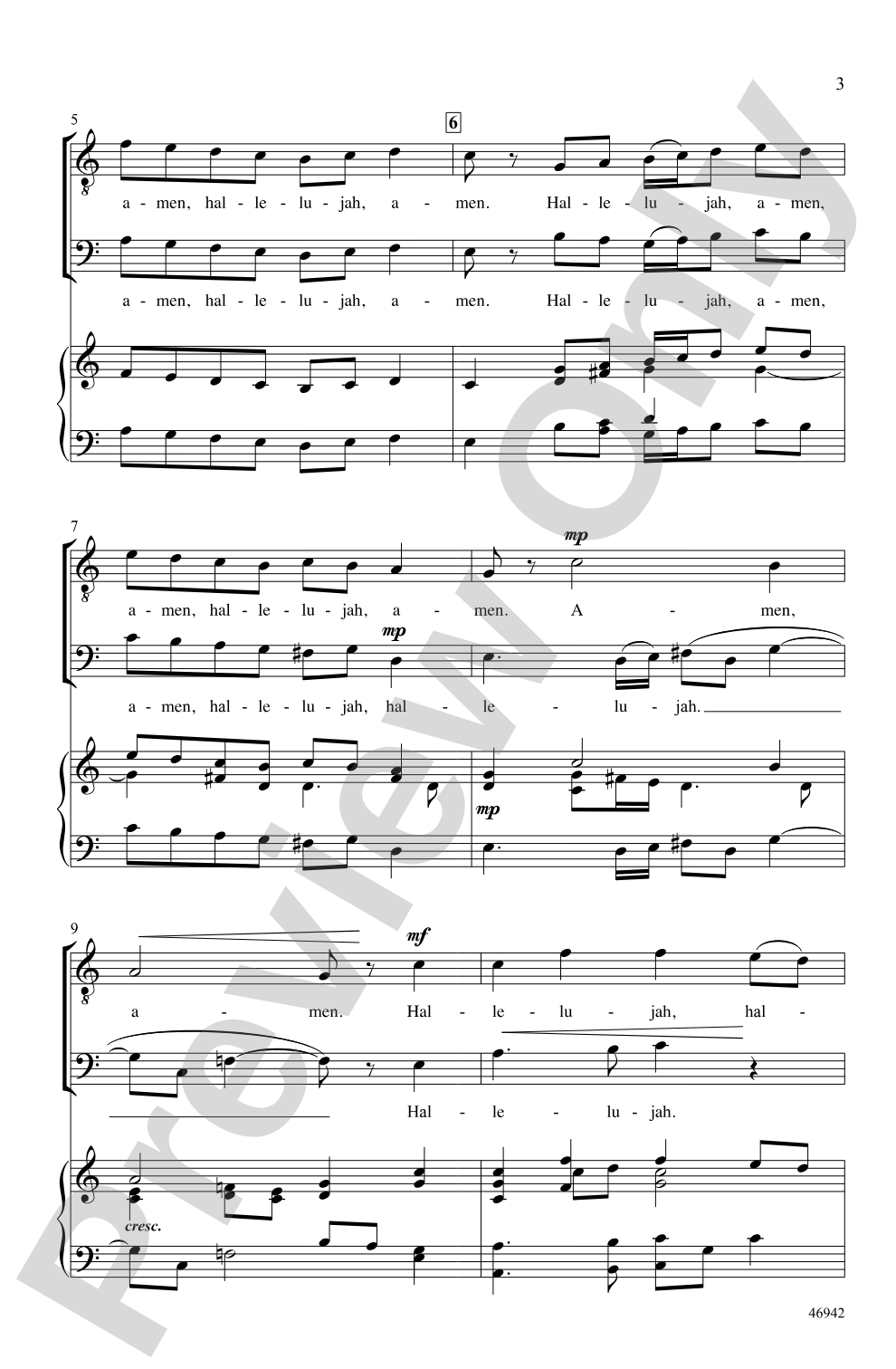 Hallelujah, Amen: TB Choral Octavo