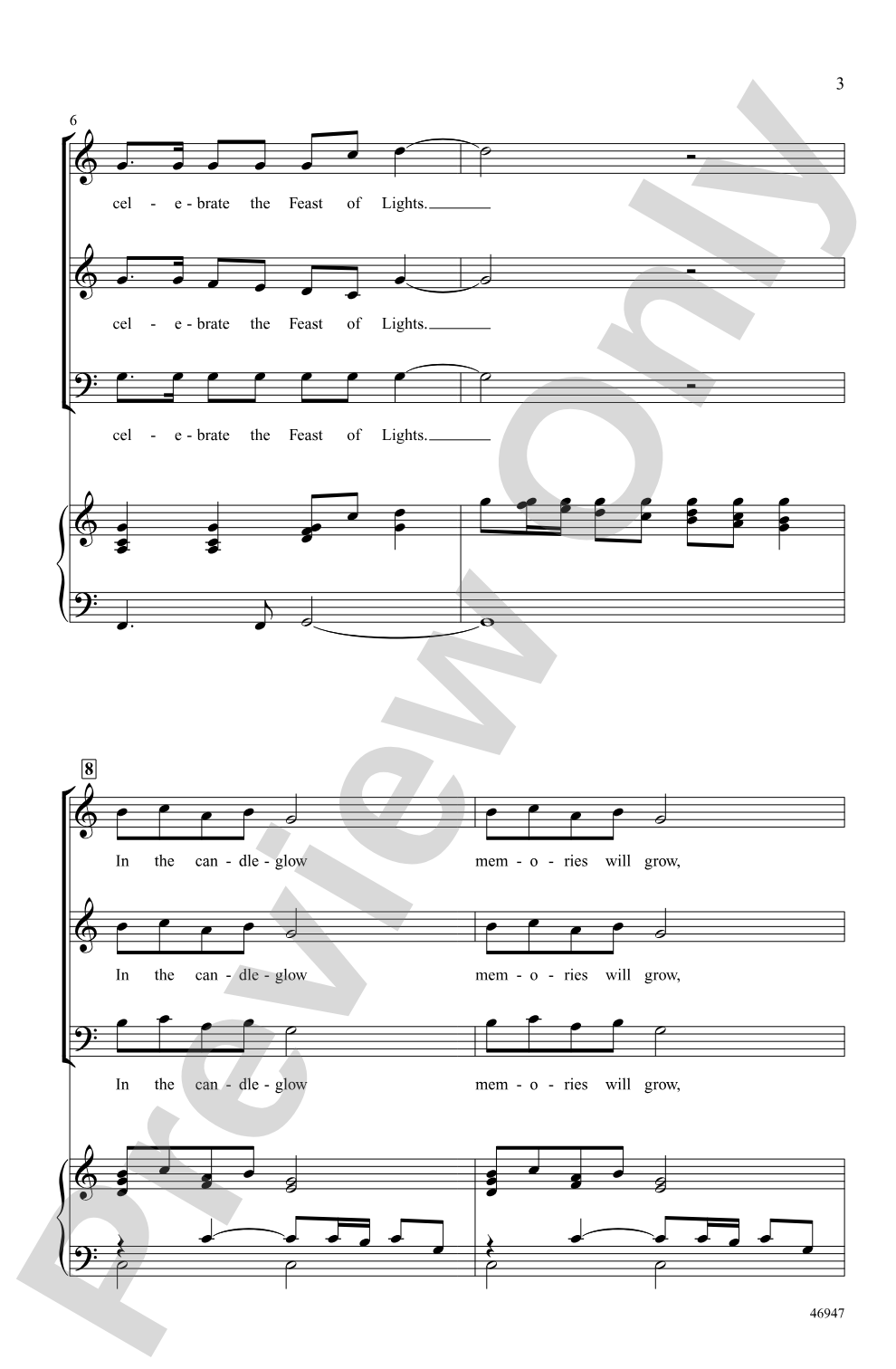 In the Candleglow: 3-Part Mixed / SAB Choral Octavo