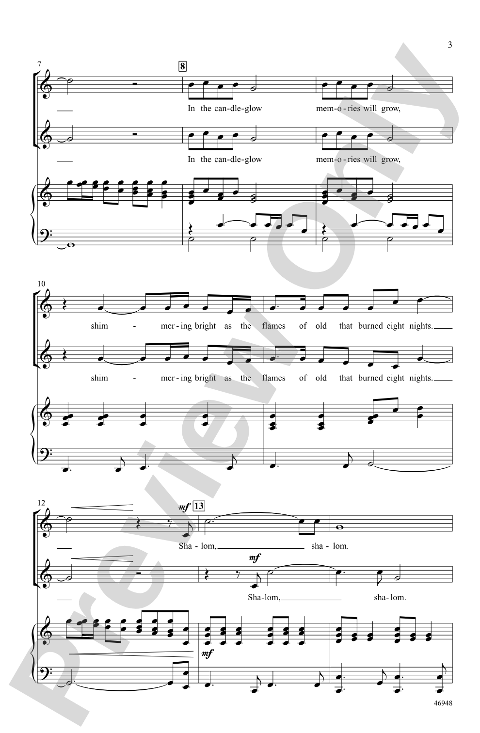 In the Candleglow: 2-Part Choral Octavo