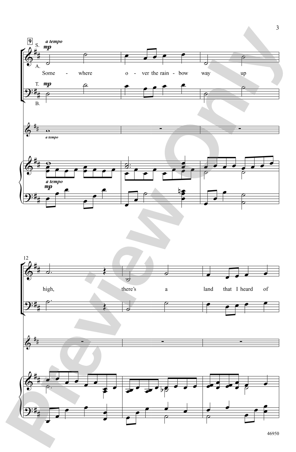 Over the Rainbow: SATB Choral Octavo