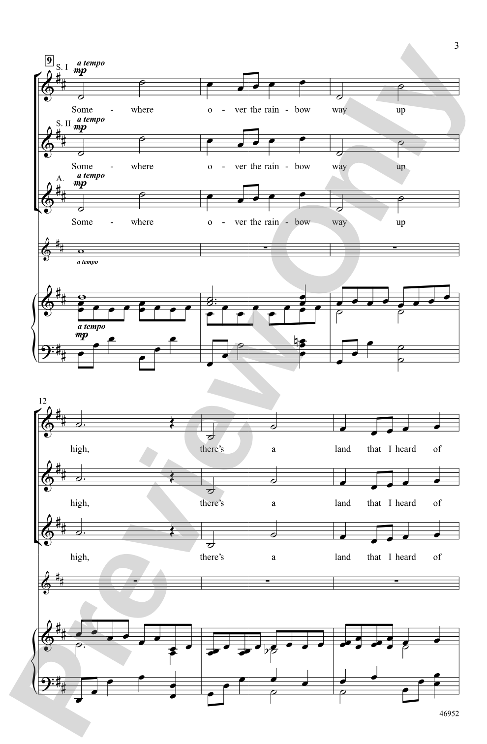 Over the Rainbow: SSA Choral Octavo