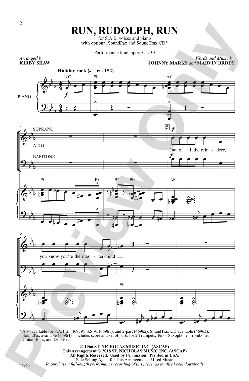 Run, Rudolph, Run: SAB Choral Octavo