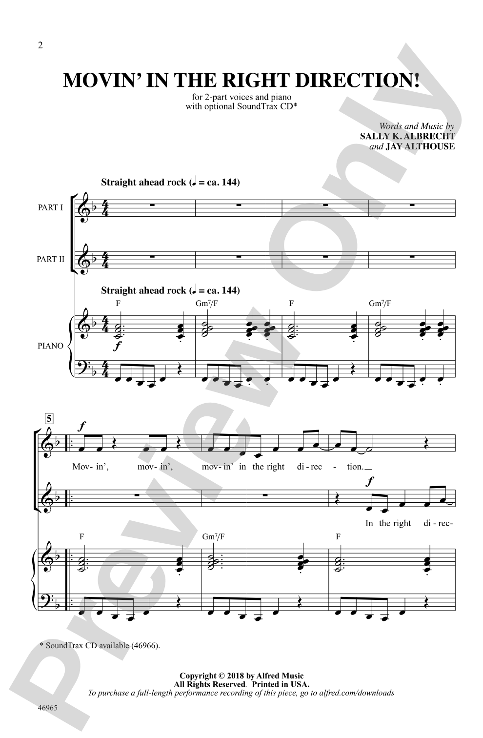 Movin' in the Right Direction!: 2-Part Choral Octavo