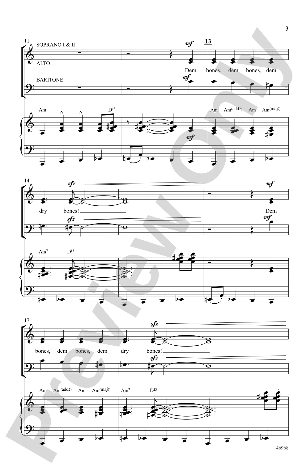 Dry Bones: SSAB Choral Octavo