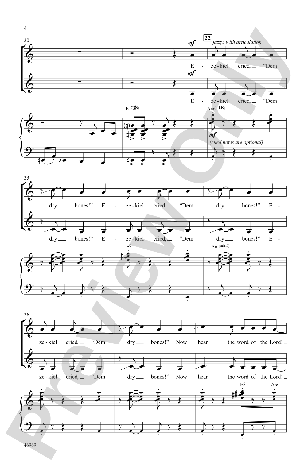 Dry Bones: SSAA Choral Octavo