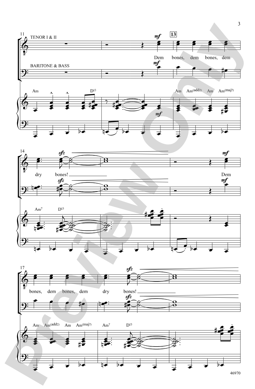 Dry Bones: TTBB Choral Octavo