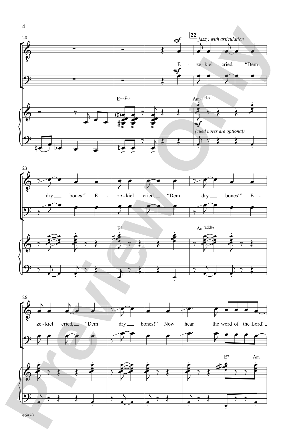 Dry Bones: TTBB Choral Octavo