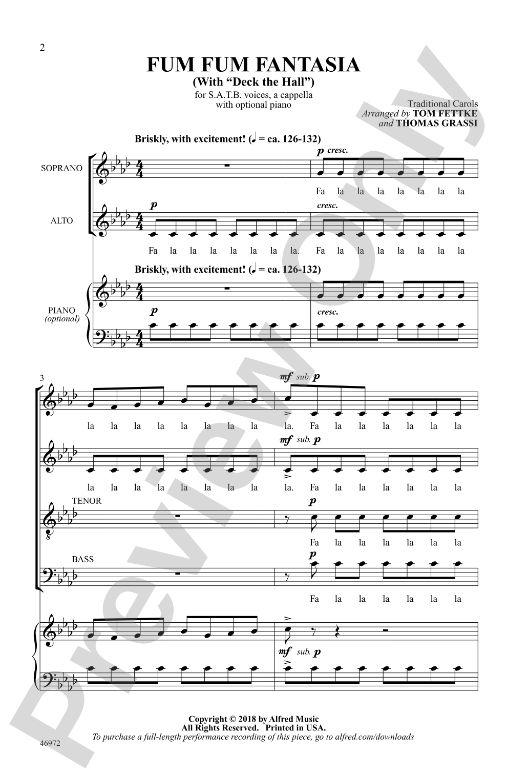 Fum Fum Fantasia: SATB, <i>a cappella</i> Choral Octavo