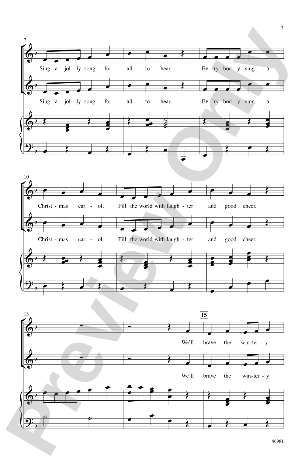 Ev'rybody Sing a Christmas Carol: 2-Part Choral Octavo