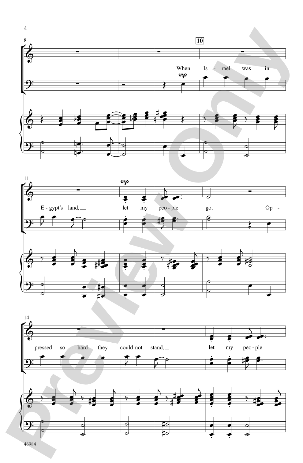 Go Down, Moses: SATB Choral Octavo