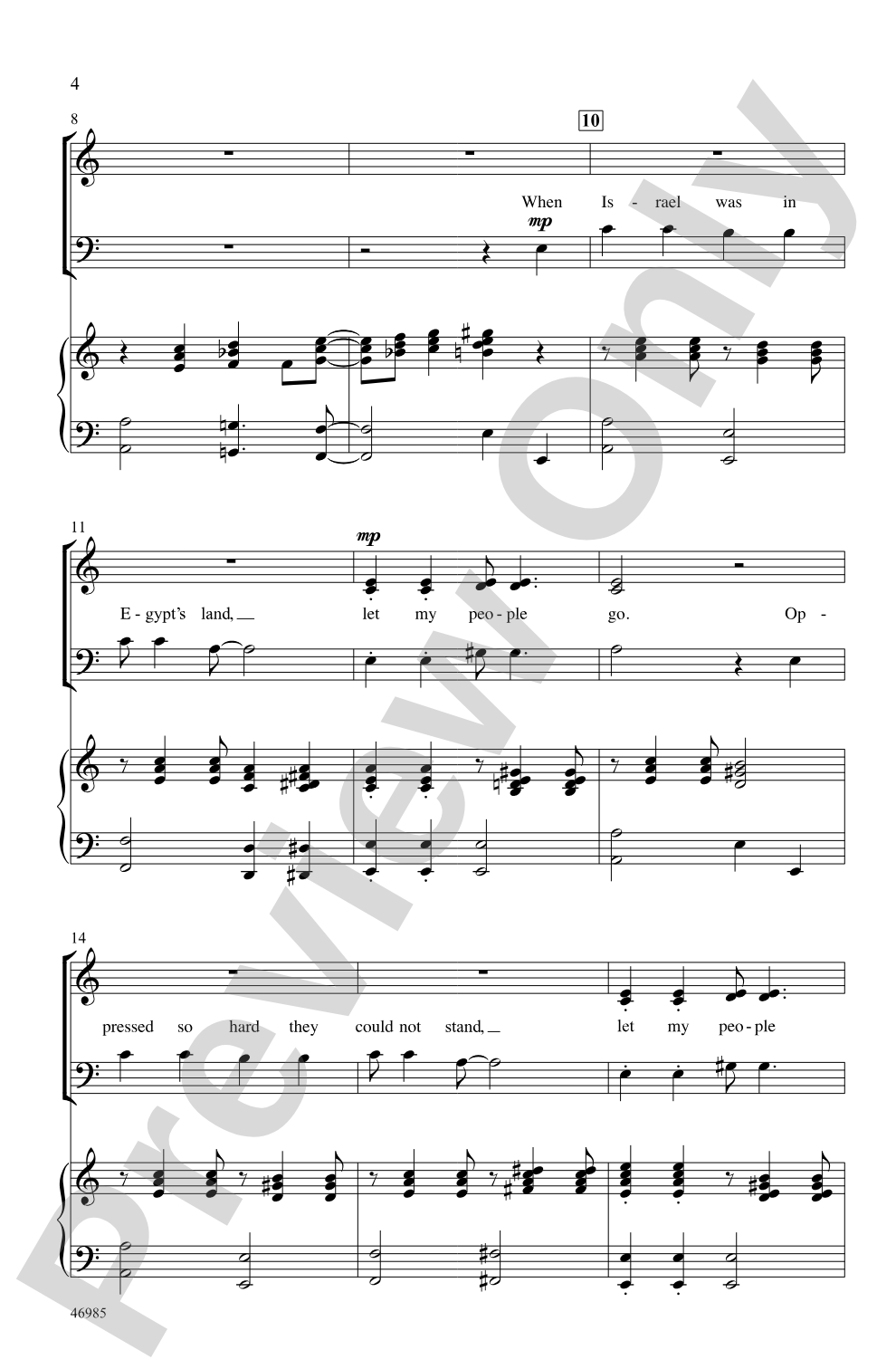 Go Down, Moses: SSAB Choral Octavo