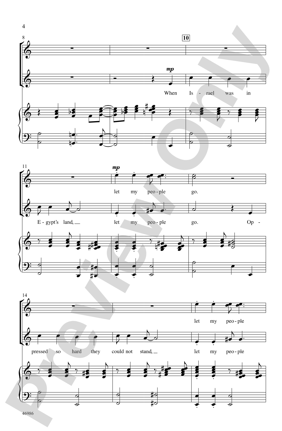 Go Down, Moses: SSA Choral Octavo