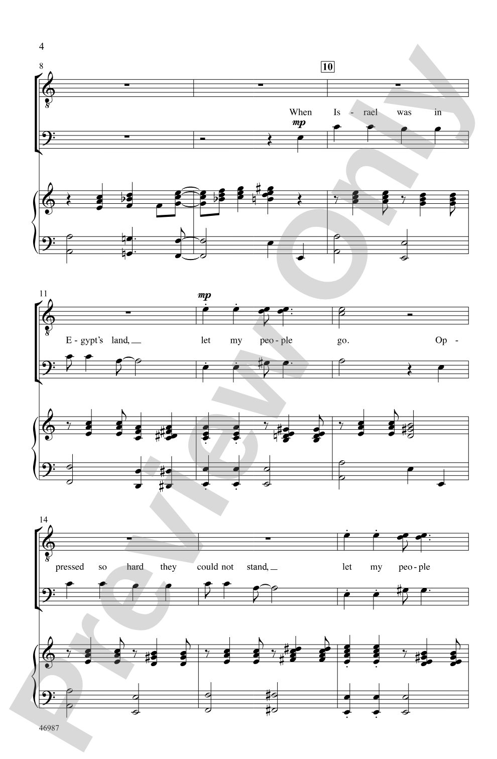 Go Down, Moses: TTB Choral Octavo