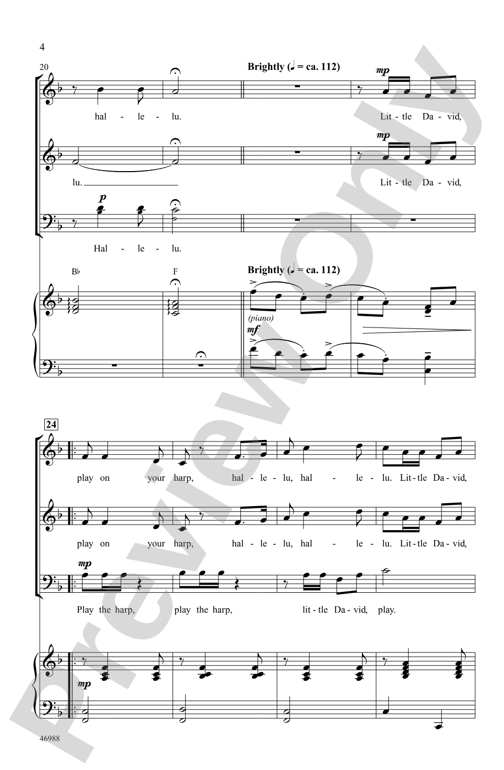 Little David, Play on Your Harp: 3-Part Mixed Choral Octavo