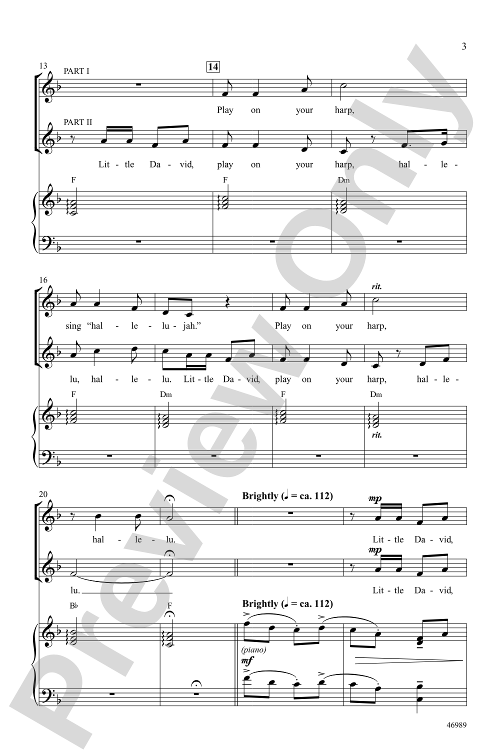 Little David, Play on Your Harp: 2-Part Choral Octavo