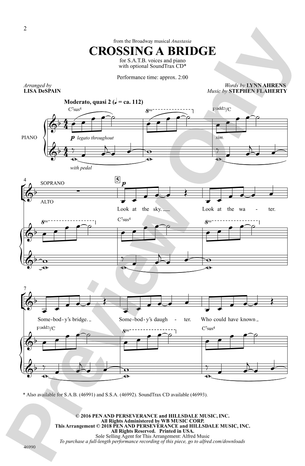 Crossing a Bridge: SATB Choral Octavo