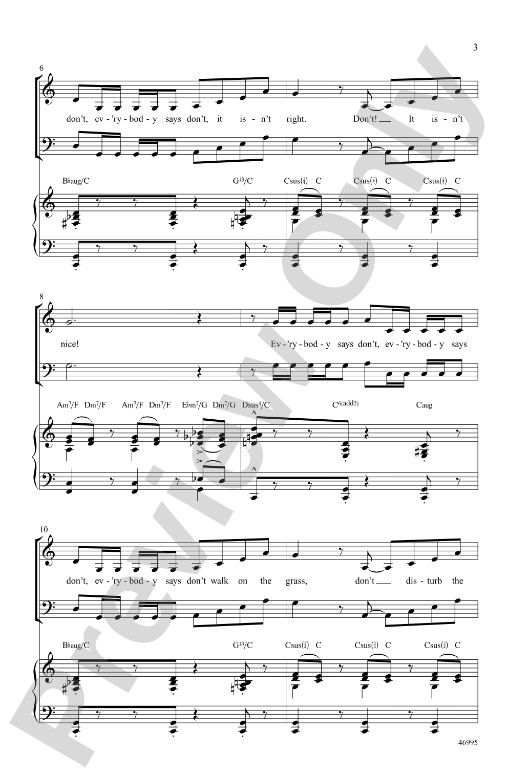 Everybody Says Don't: SAB Choral Octavo