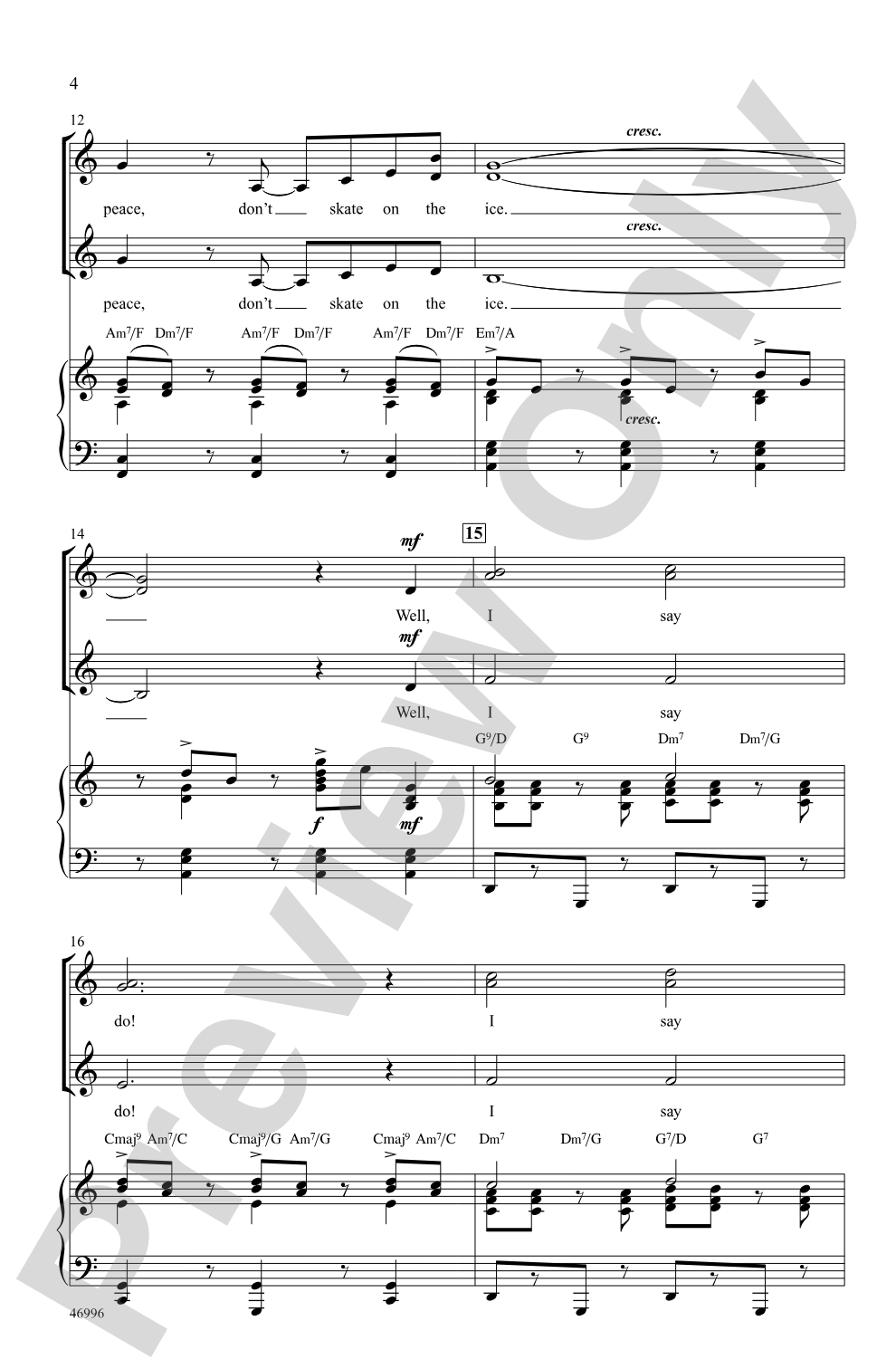 Everybody Says Don't: SSA Choral Octavo