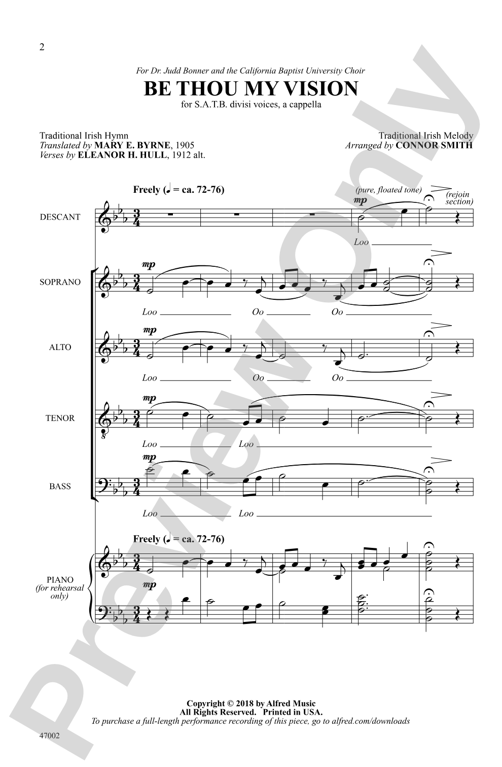 Be Thou My Vision: SATB divisi, <I>a cappella</I> Choral Octavo