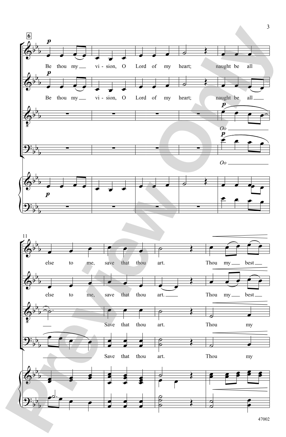 Be Thou My Vision: SATB divisi, <I>a cappella</I> Choral Octavo