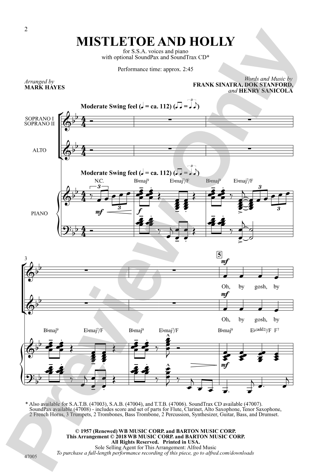 Mistletoe and Holly: SSA Choral Octavo