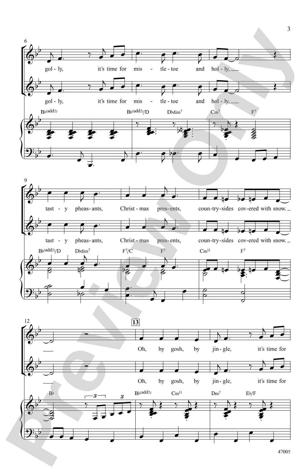 Mistletoe and Holly: SSA Choral Octavo