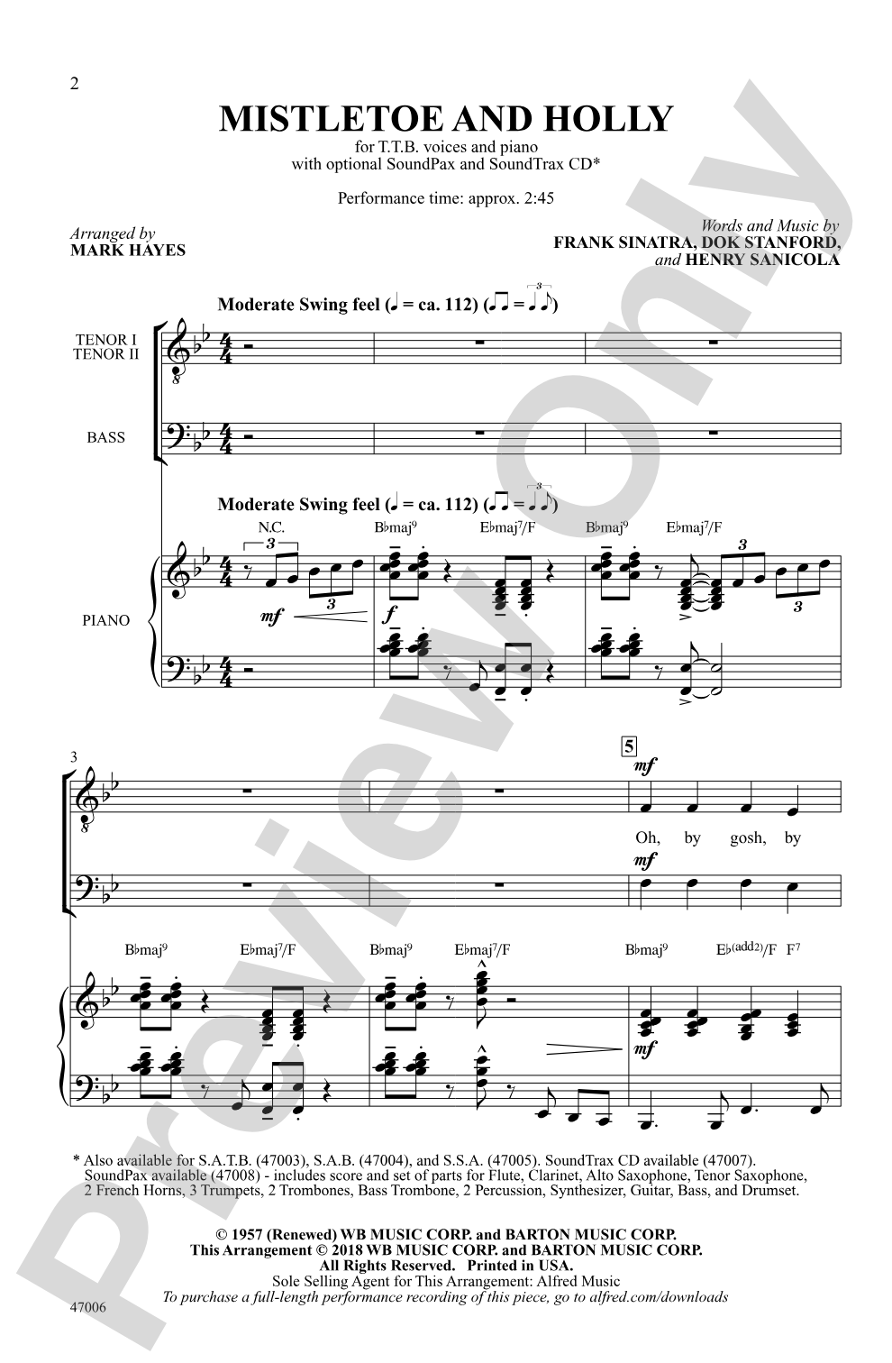 Mistletoe and Holly: TTB Choral Octavo