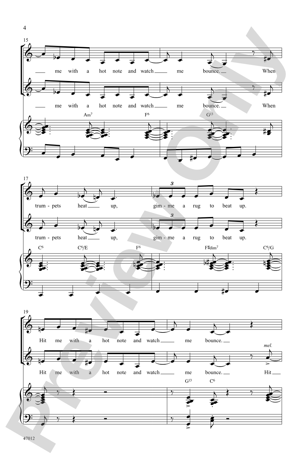 Hit Me with a Hot Note: SSA Choral Octavo