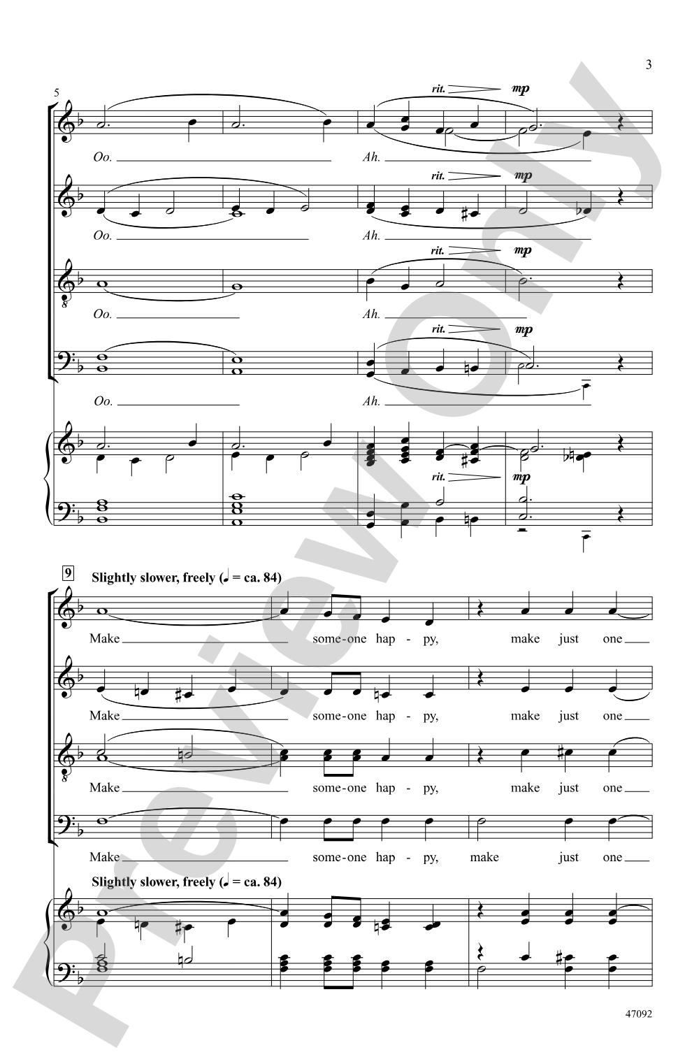 Make Someone Happy: SATB, <i>a cappella</i> Choral Octavo