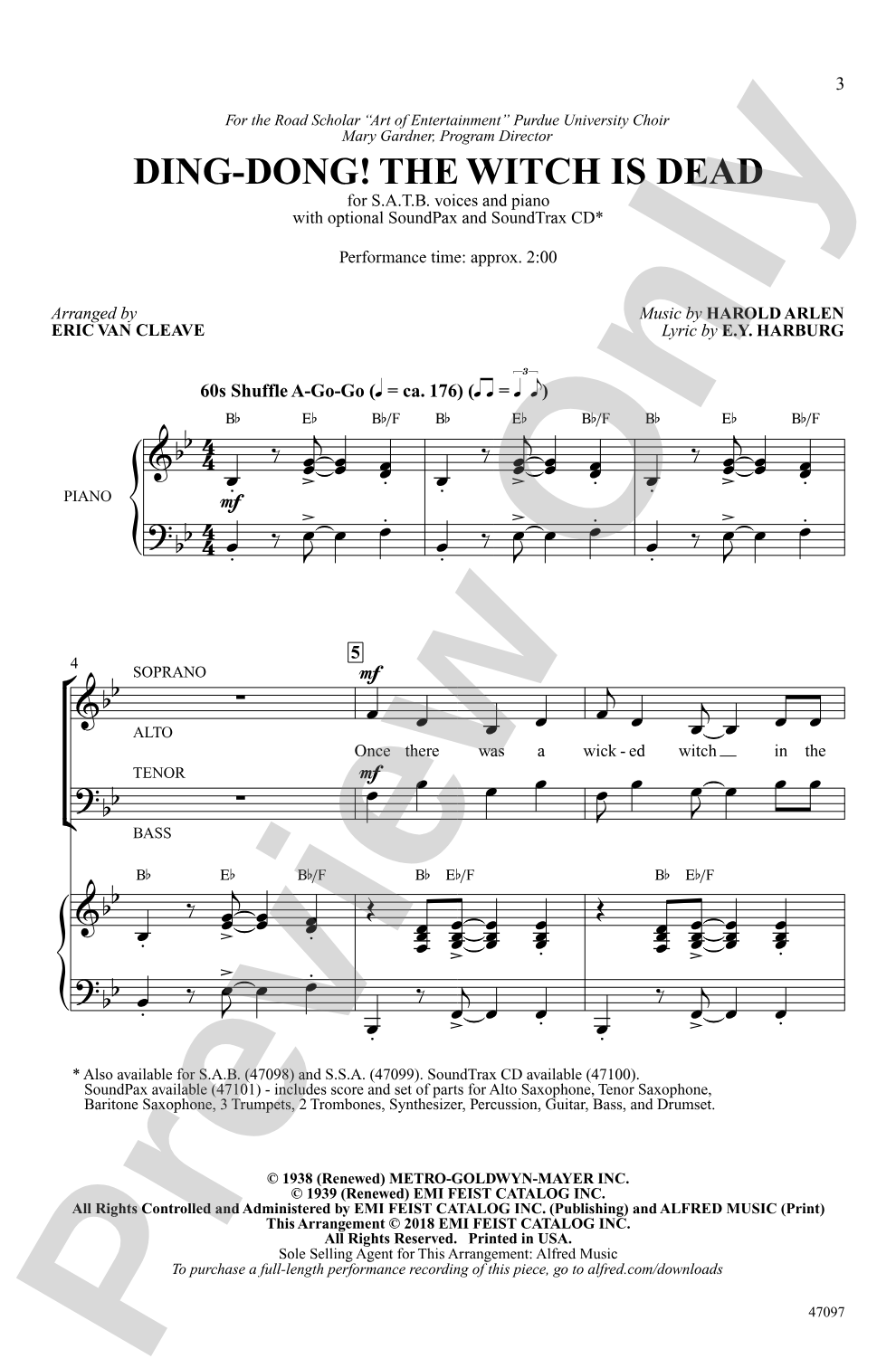 Ding-Dong! The Witch Is Dead: SATB Choral Octavo