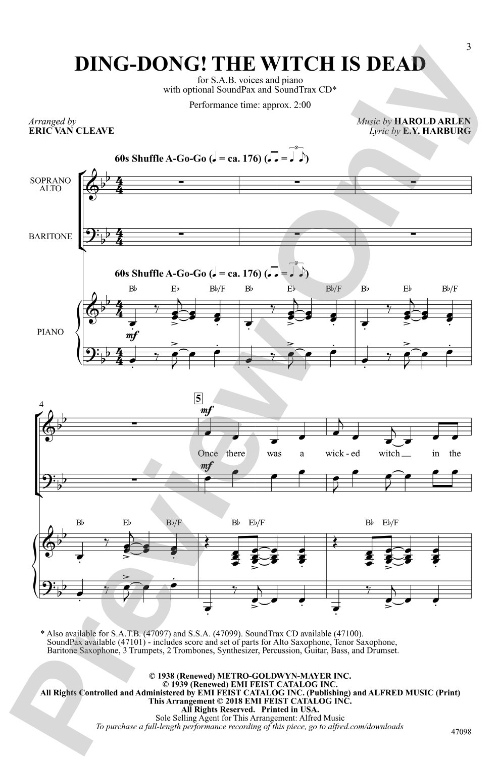 Ding-Dong! The Witch Is Dead: SAB Choral Octavo