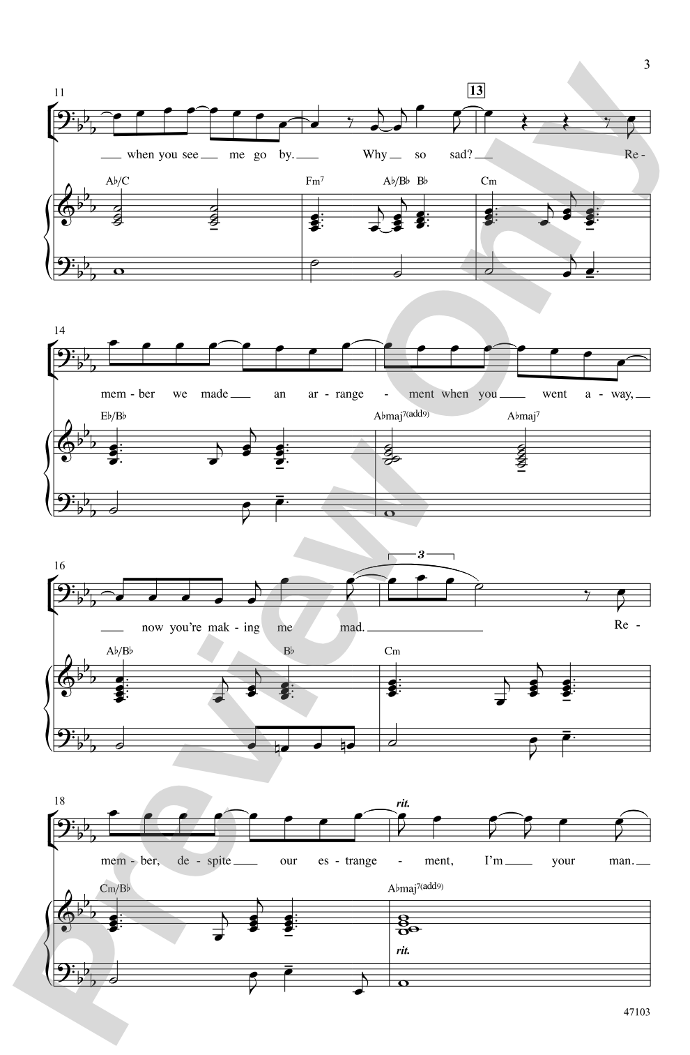You'll Be Back: SAB Choral Octavo