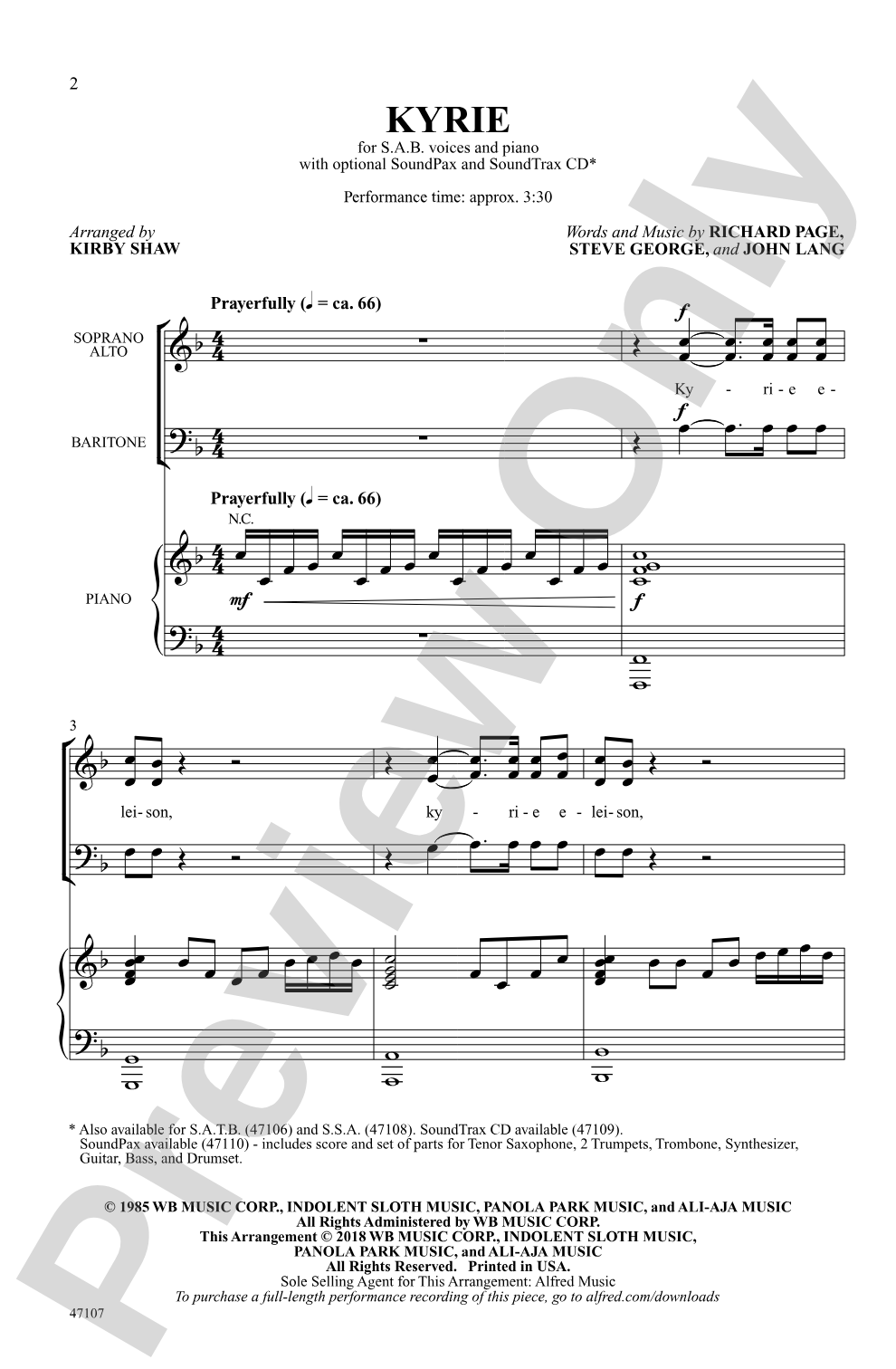 Kyrie: SAB Choral Octavo