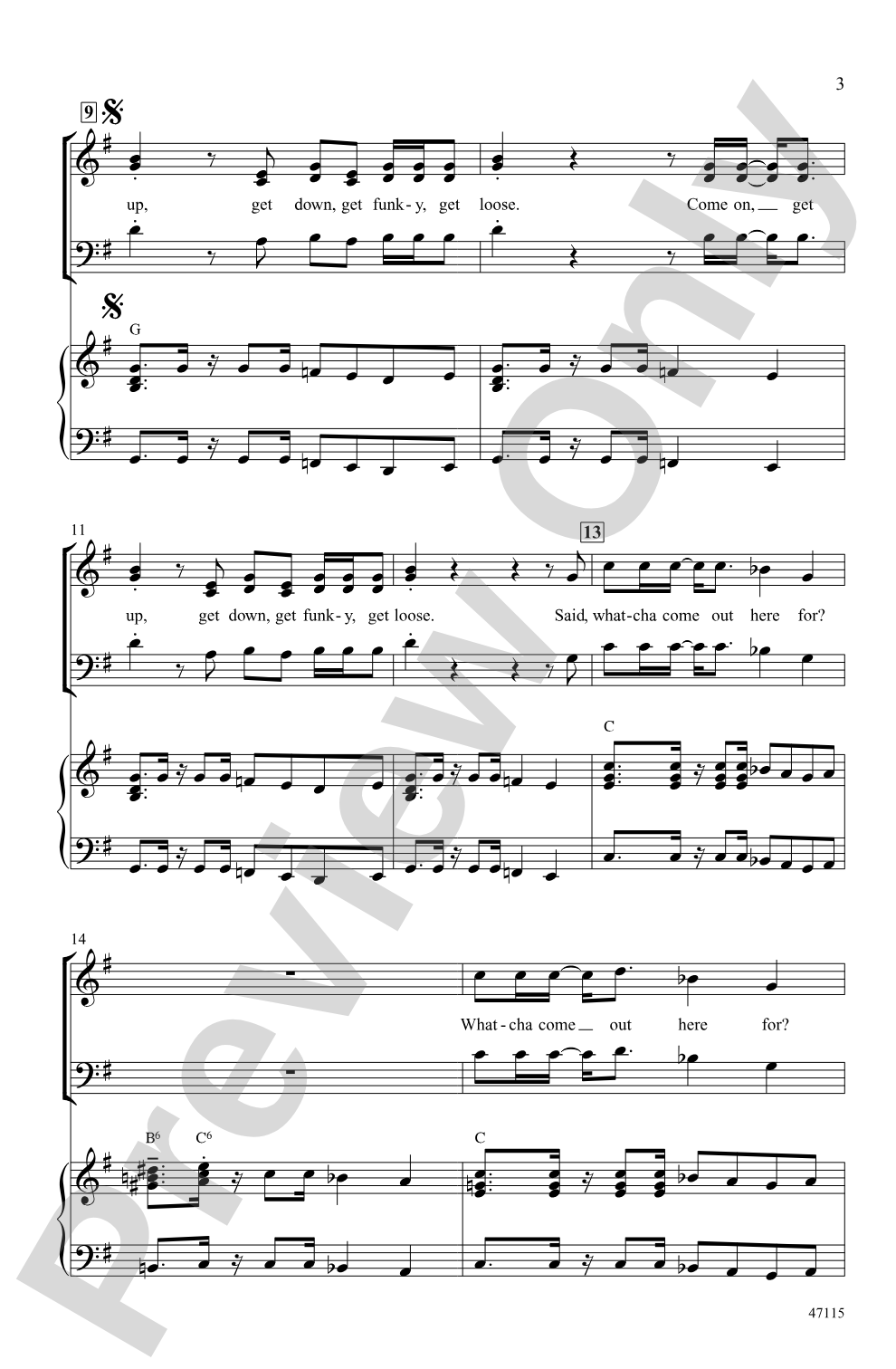 Get Up, Get Down, Get Funky, Get Loose: 3-Part Mixed Choral Octavo