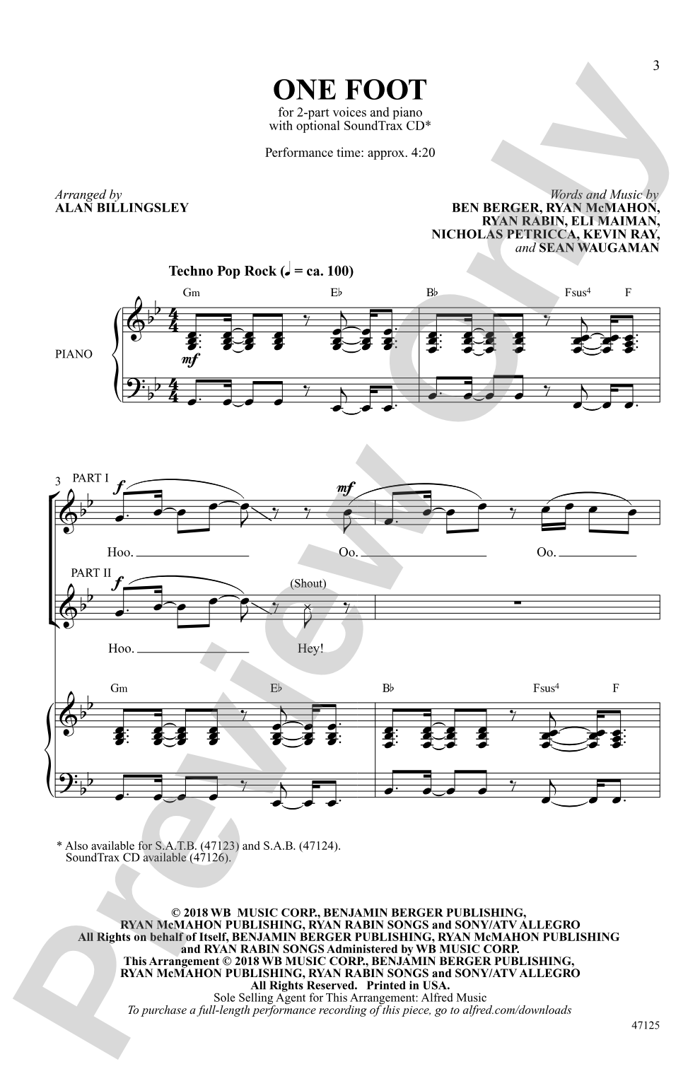 One Foot: 2-Part Choral Octavo
