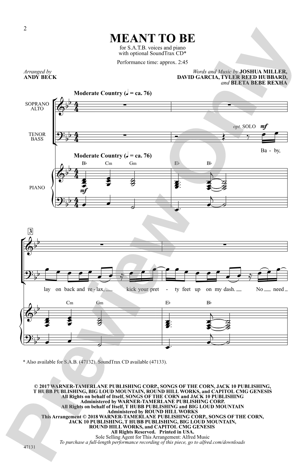 Meant to Be: SATB Choral Octavo