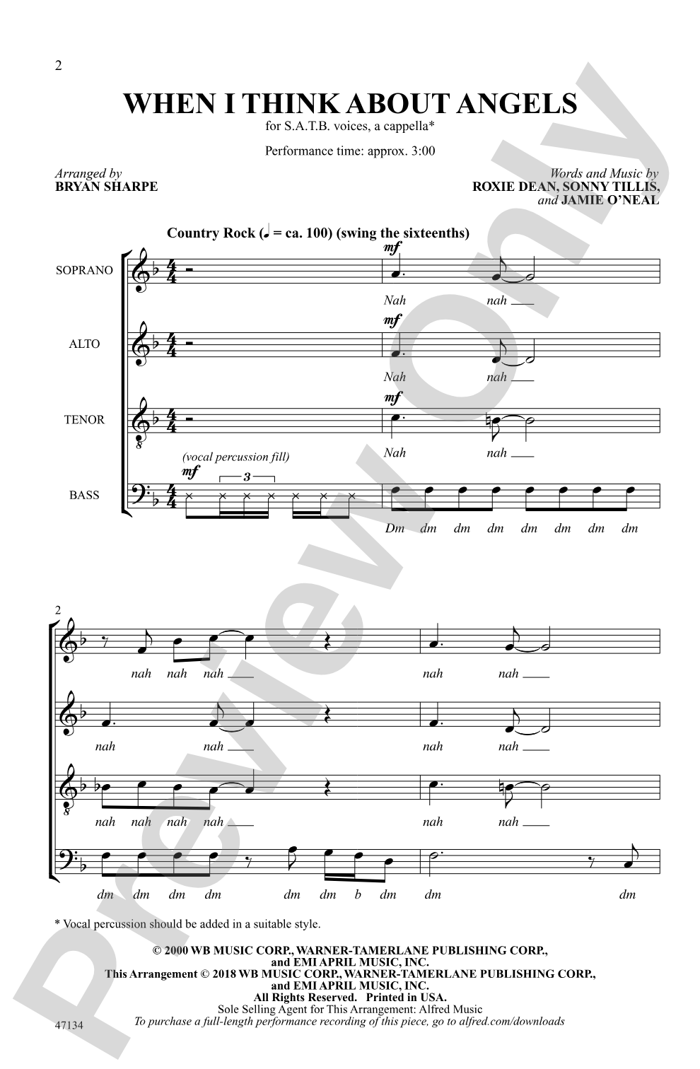 When I Think About Angels: SATB, <i>a cappella</i> Choral Octavo