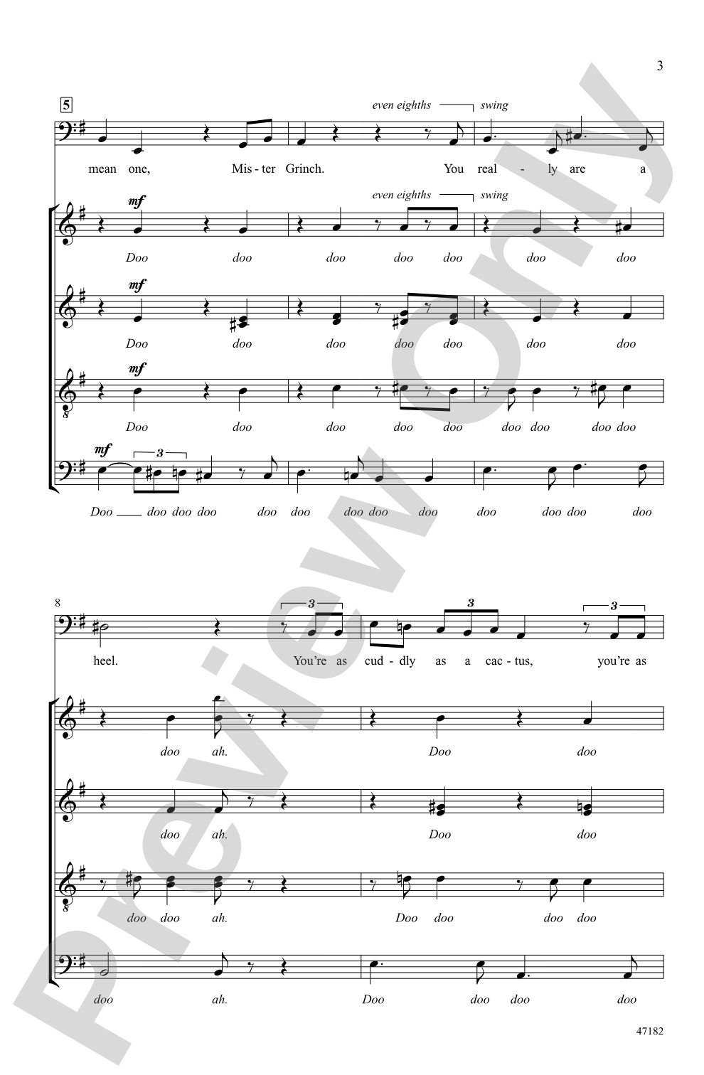 You're a Mean One, Mr. Grinch: SATB <i>a cappella</i> Choral Octavo