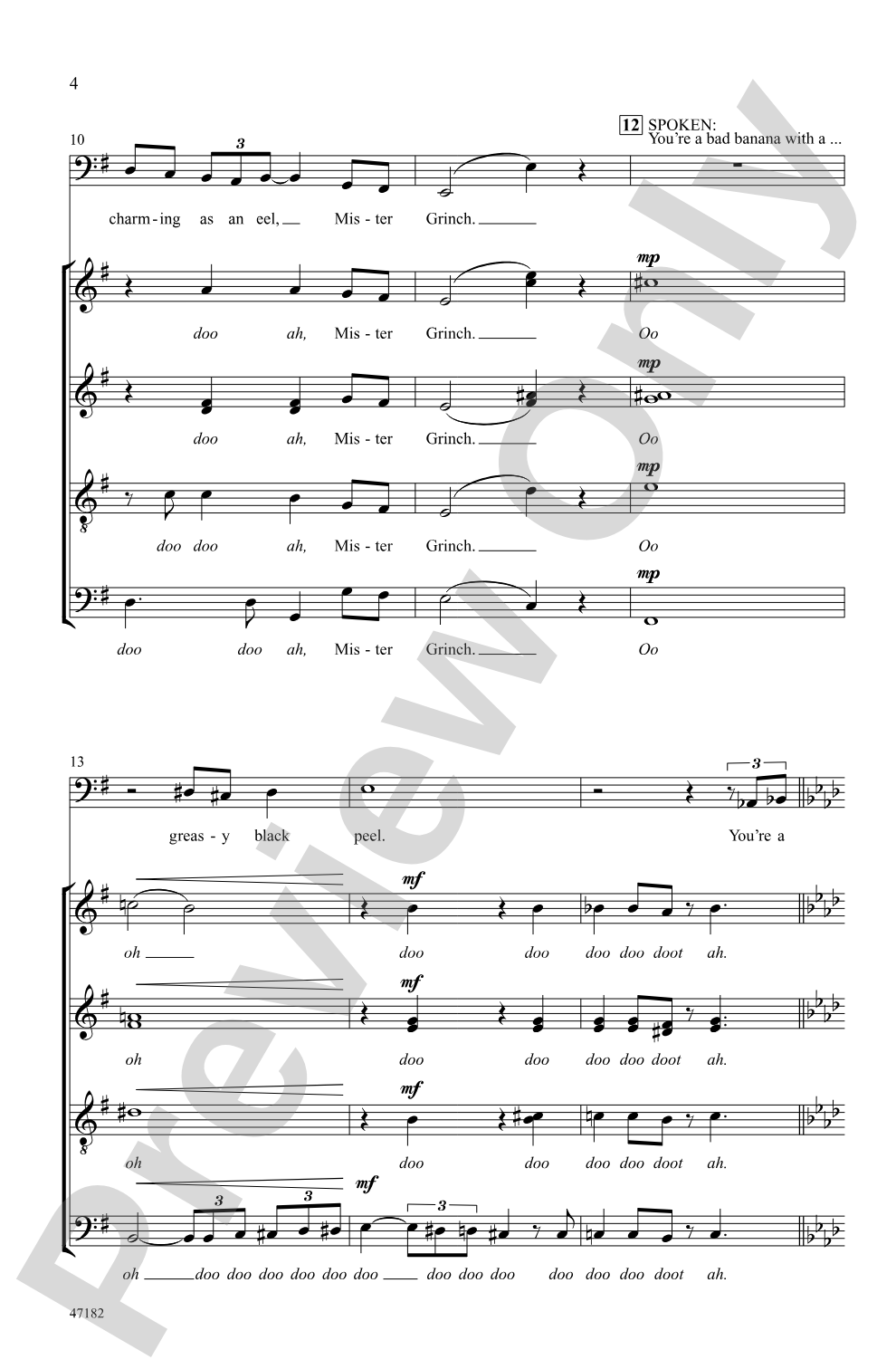 You're a Mean One, Mr. Grinch: SATB <i>a cappella</i> Choral Octavo