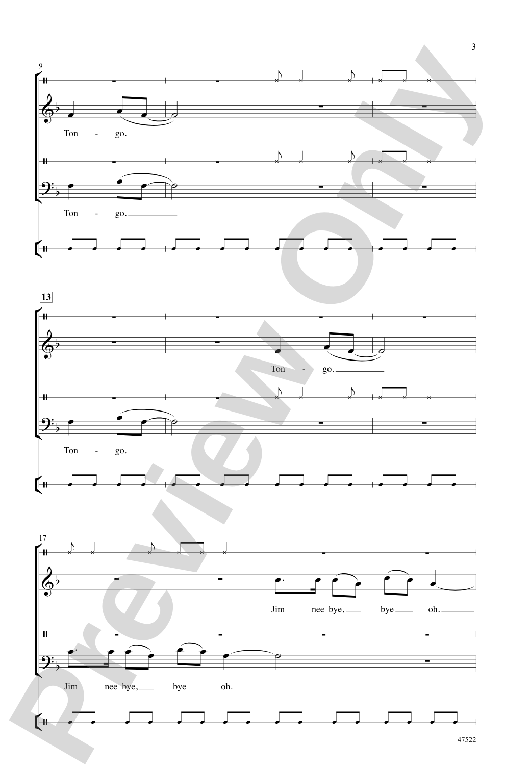 Tongo: SATB <i>a cappella</i> Choral Octavo