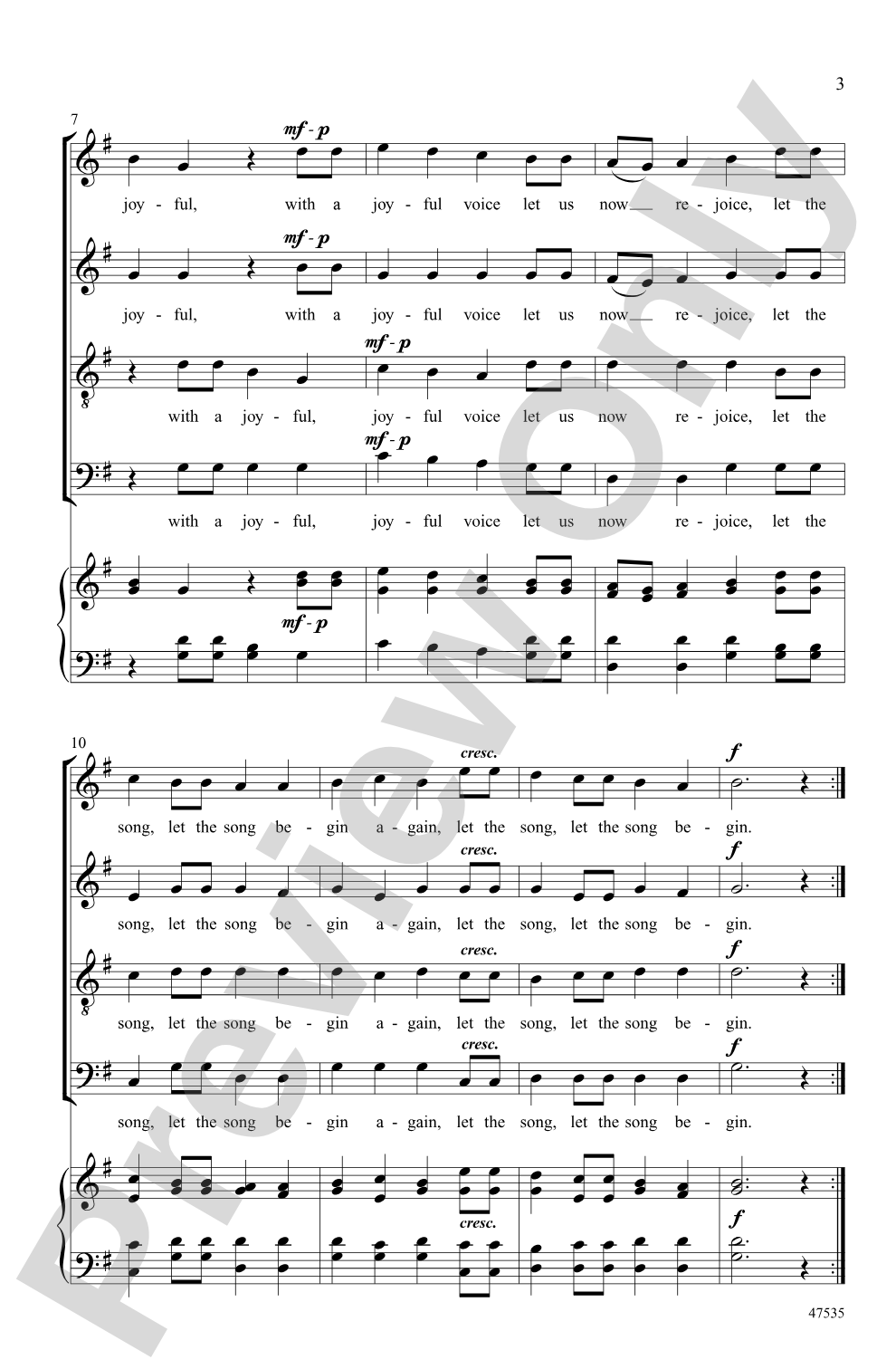 Let the Song Begin: SATB, <I>a cappella</I> Choral Octavo