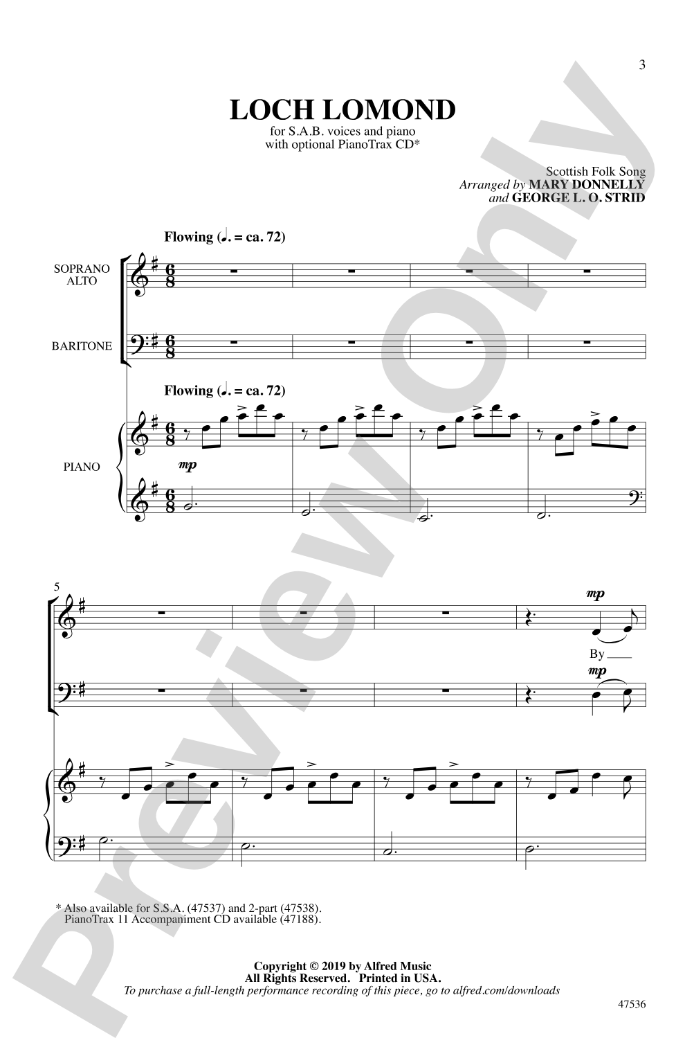 Loch Lomond: SAB Choral Octavo