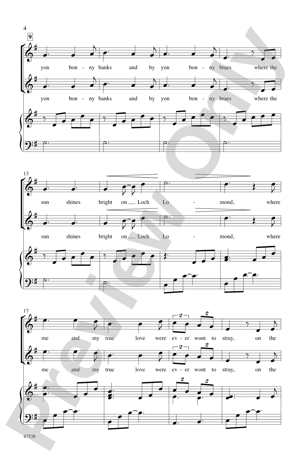 Loch Lomond: 2-Part Choral Octavo