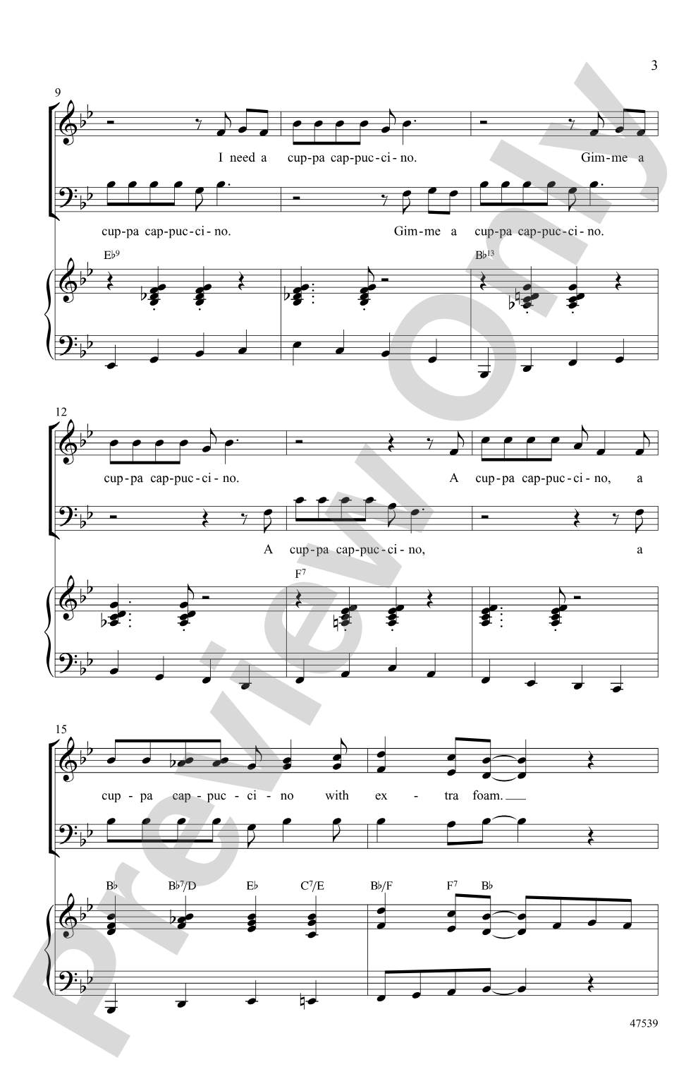 Cuppa Cappuccino: 3-Part Mixed Choral Octavo