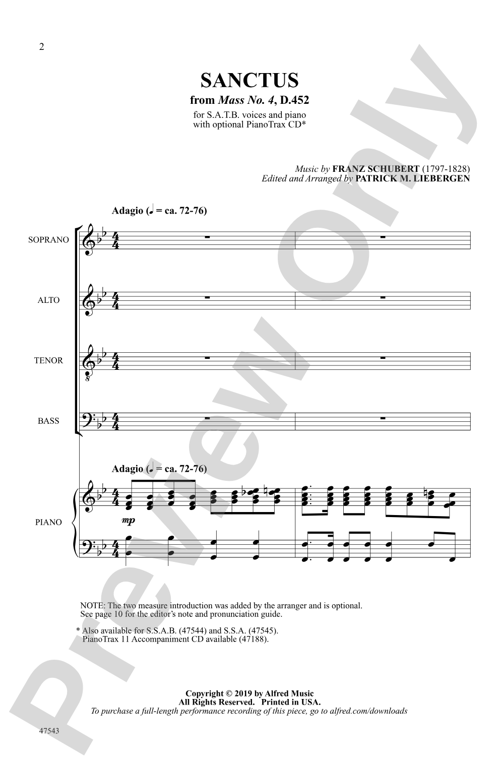 Sanctus: SATB Choral Octavo